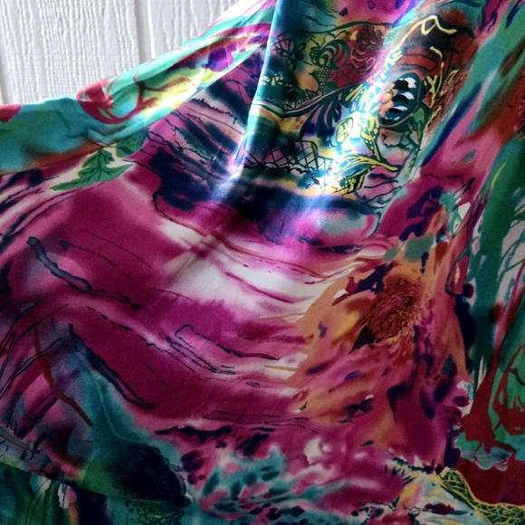 Davids Bridal Mermaid Prom Dress Beaded Sequin Criss Cross Straps Watercolor 1/2 - Picture 8 of 9